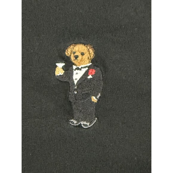 Polo Ralph Lauren Shirt Men's Large Tuxedo Bear Long Sleeve Classic Fit Black - Picture 15 of 15